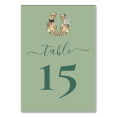 Numéro De Table Mariés Dinosaures Sage Vert pour Mariage (Dos)