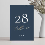 Numéro De Table Marine Bleu Blanc Élégant Mariage classique or<br><div class="desc">Cette carte fait partie d'une grande collection - cliquez ci-dessous ou demandez-moi des infos *le détail est faux or pas vrai feuille</div>