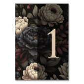 Numéro De Table Marine bleu et Bourgogne Moody Floral Tableau 1 (Dos)