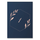 Numéro De Table Marine bleu et rose pâle Numéro de tableau (Dos)