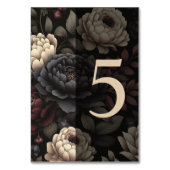Numéro De Table Marine Blue & Burgundy Moody Floral Tableau 5 (Dos)