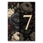 Numéro De Table Marine Blue & Burgundy Moody Floral Tableau 7 (Dos)