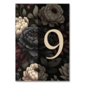 Numéro De Table Marine Blue & Burgundy Moody Floral Tableau 9 (Dos)