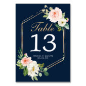 Numéro De Table Marine Blue Gold Mariage Numéros de tableau double (Dos)