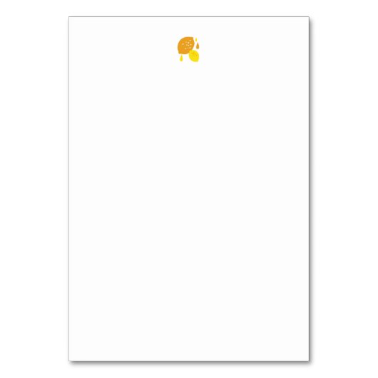 Numéro De Table Marine Blue Lemon Art - Refresh Citrus Design (Dos)