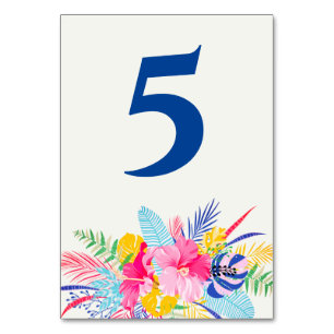 Numéro De Table Marine Blue Rose Wild Rain Forest Mariage À feuill