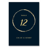 Numéro De Table Marine Blue Rustic Gold Circle Mariage Numéro de t (Dos)