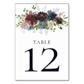 Numéro De Table Marine Burgundy Marsala Gold GreenerMariage (Dos)