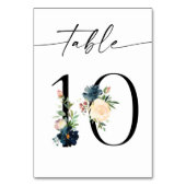 Numéro De Table Marine, Dusty Blue & Pink Floral Numéro de tableau (Par défaut)