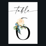 Numéro De Table Marine, Dusty Blue & Pink Floral Tableau Numéro 6<br><div class="desc">Habillez vos tables de mariage ou de fête avec votre carte de numéro de tableau bleu et rose marine,  numéro 6. Disponible également en nombre modifiable. Consultez notre collection pour les voir ici : https://www.zazzle.com/collections/navy_dusty_blue_pink_blush_floral_invitations-119375130976041409?rf=238937196885903396</div>