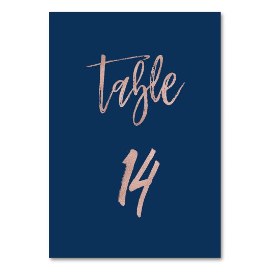 Numéro De Table Marine et Rose Gold Glam Chic Mariage Numéro de ta (Par défaut)