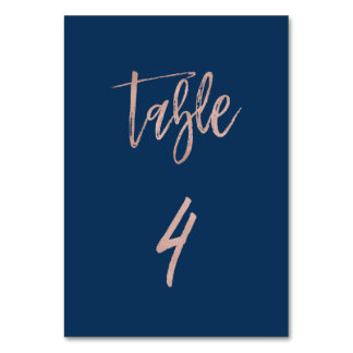 Numéro De Table Marine et Rose Gold Glam Chic Mariage Tableau Numé