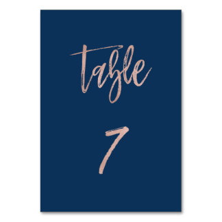 Numéro De Table Marine et Rose Gold Glam Chic Mariage Tableau Numé
