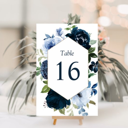 Numéro De Table marine moderne et mariage bleu clair