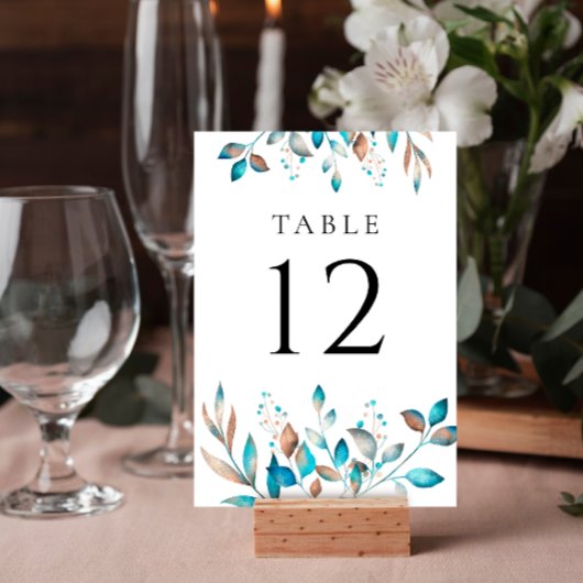 Numéro De Table Marine Moderne Verdure Mariage rustique