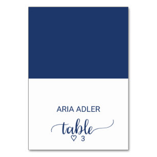 Numéro De Table Marine Simple Calligraphie Mariage Escort Place Ca