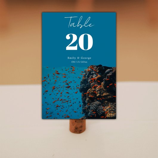 Numéro De Table Marine sous-marine Sea Fish Reefs Ocean Beach Mari