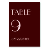 Numéro De Table Maroon et rose pâle moderne simple mariage (Par défaut)