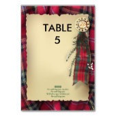 Numéro De Table Marqueur de table officielle Robbie Burns (Dos)