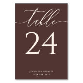 Numéro De Table Marron Chocolat Simple Siège Élégant (Dos)