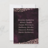 Numéro de table Marsala vin & Rose Gold (Dos)