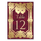 Numéro De Table Mascarade rouge Masque élégant Quinceanera (Dos)