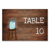 Numéro De Table Mason Jar Mariage rustique (Dos)