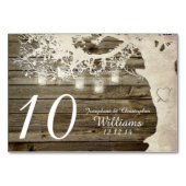 Numéro De Table Mason Jar String Lights Tree Wood Table Numéro (Devant)