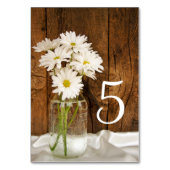 Numéro De Table Mason Jar White Daisies Barn Mariage Numéros de ta (Dos)