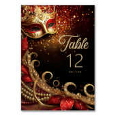 Numéro De Table Masquerade Quinceanera Rouge Or ID1031 (Dos)