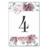 Numéro De Table Mauve Floral Mariage (Dos)