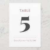 Numéro de table Mauve Minimaliste Ampersand | (Devant)