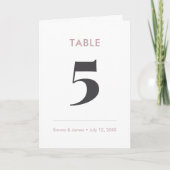 Numéro de table mauve | Numéro de table (plié) (Devant)