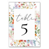 Numéro De Table Meadow Wildflower Wedding Reception (Dos)