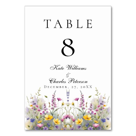Numéro De Table Meadows Fleurs sauvages (Par défaut)