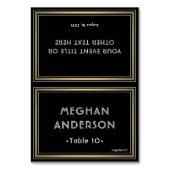 Numéro De Table Meal Choice Elegant Black and Gold Escort Card (Par défaut)