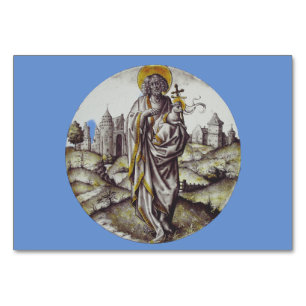 Numéro De Table Médaillon avec saint Jean-Baptiste