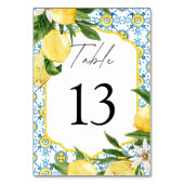 Numéro De Table Mediterranean Lemon Wedding  (Dos)