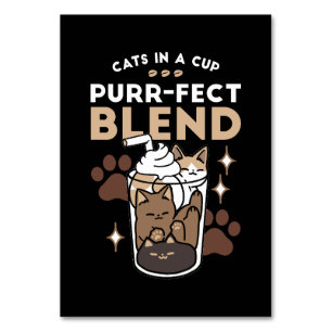 Numéro De Table Mélange Purr-Fect : Conception de café pour le caf