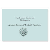 Numéro De Table Menthe bleu pin Vert Succulents (Dos)