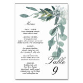 Numéro De Table Menu et panneau de la tente feuille Eucalyptus (Dos)