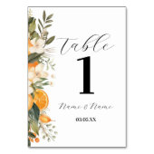 Numéro De Table Menu Floral Tableau Citrus Oranges Numéros (Dos)