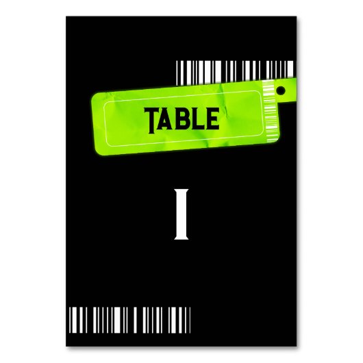 Numéro De Table Menu Mariage du festival Mariage Rock and Roll (Dos)