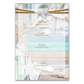 Numéro De Table Menu Mariage front de mer (Dos)