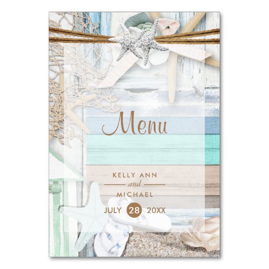 Numéro De Table Menu Mariage front de mer (Par défaut)