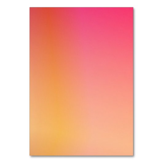 Numéro De Table Menu mariage Modern Sunset Ombre Nom (Dos)