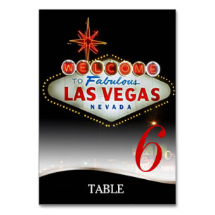 Numéro De Table Menu Mariage unique Las Vegas+Table