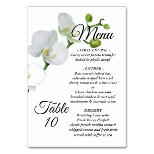 Numéro De Table Menu : moderne et minimaliste avec orchidée et