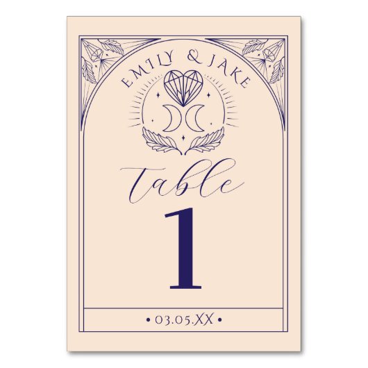 Numéro De Table Menu Table Tarot Mystic Crystal Moons Numéros (Dos)