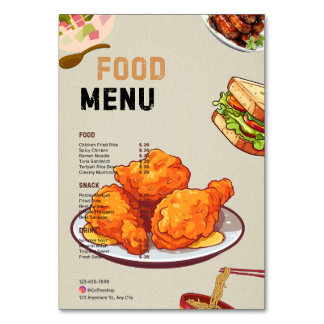 Numéro De Table Menus restaurant/cafétéria